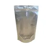 2021 Nya 100pcs Stand Up Pouches för Candy Clear Aluminium Folie Zipper Bag Silver Plast Packaging Väskor för Cookie Baking