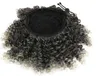 Mode gris afro crépus bouclés queue de cheval extension sel et poivre reflets naturels cheveux gris bouffée humaine doucement clip dans cordon postiche 120g140g