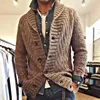 Suéteres masculinos Moda Cardigã 2021 Outono Inverno Suéter Casual Quente Lapela Jaquetas com Capuz Retro Solto Top Masculino