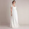 Elegence Kant Maternity Photo Dress Sexy Fancy Zwangerschap Jurken Fotografie Props Maxi-jurk Kleding voor zwangere vrouwen schieten Y0924