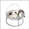 Other Home Decor Decor Garden Us Stock Cat Bed Soft Plush Hammock With Dangling Ball For Cats Small Dogs Gray Decora25 A09 Drop Delivery