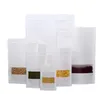 2021 White Kraft Paper Mylar Zip Doypack Bag Food Tea Snack Package Storage Bags Stand Up Packaging Ziplock
