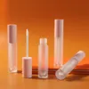 5ml Tubes de brillance de la lèvre givrée givrée bouteille de baume vides bouteille rose Cap DIY plastique Clear LipStick Emballage cosmétique ConteneurPCS