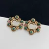 2022 nouvelle mode lettre boucles d'oreilles aretes orecchini dames diamants de couleur gemmes marque designer boucle d'oreille
