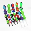 5 pièces mini silicone nectar pipe narguilés avec 10mm clous en titane pointes de quartz concentré silicone dab tuyaux de paille