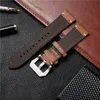 Paski do zegarków Vintage grube paski do zegarków z prawdziwej skóry 18mm 20mm 22mm 24mm zapięcie ze stali nierdzewnej Handmade Watchband akcesoria