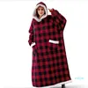 袖の眠れ服のフード付きのパーカーの寒い冬のスーパー長いフランネルの毛布スウェットの女性男性のプルオーバーフリース巨大なテレビの毛布特大