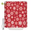 Tende da doccia DEARHOUSE Tenda Fiocchi di neve natalizi Red Happy Year Decorazione per la casa del bagno