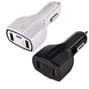 35W 7A 3 Ports Fast Car Chargers Typ C USB Charger QC 3.0 Snabbladdadapter för mobiltelefon GPS -surfpladdare