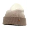 Gradient Color Small logo Knitted Caps 2021 Autumn/winter Dome Warm Wool Hat Cover