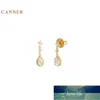 CANNER Stud Zircon water droplets 925 Sterling Silver Earrings Jewelry Earrings For Women Brincos Korean Aretes De Mujer Factory price expert design Quality Latest