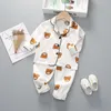 Menoea Dziewczyny Cartoon Silk Piżamy Zestaw Kids Boy Cartoon Sleepwear Stroje Maluch Długie Rękaw Spodnie Chłopiec Wypoczynek Nosić Home Clota G1023