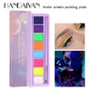 Handaiyan Water Activated Eyeliner Body Face Paint UV Light Neon Pastels Eyeliners Glow in Dark Eye Liner