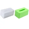 Tissue Boxes & Napkins 2 Pcs Rectangular Plastic Napkin Box Toilet Paper Dispenser Case Holder Home Office Decoration, White & Green