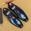 Männer Kleid Schuhe Leder Echte Herren Hochzeit Loafer Mönch Strap Schwarz Blau Casual Business Schuhe Slip On Party Schuhe Schuhe