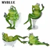 MYBLUE Kawaii Rane in resina animale artificiale nella vita comoda Figurine Decorazioni per la casa Accessori Artigianato moderno 211108