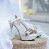 Sandels Nuove donne Sandali con tacco alto 13 cm Stiletto Piattaforma impermeabile Modello Runway Passerella Abito Performance Scarpe da sposa sexy femminili 220303