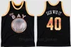 Mężczyźni Moive Basketball 40 chory jeresey vintage e-40 x bay retro oddychający sport czysty mundur mundurowy kolor kolor czarny doskonała jakość w sprzedaży