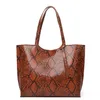 HBP large-Capacity Pu Leather Female Bag Snake Print European and American Fashion handbag Single Shoulder Tote