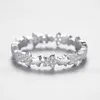 925 sterling Silver Star Ring inlaid CZ Stone Dainty Wedding Wedding Rings for Women Girls2807