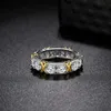 S925 STERLING Silver Micro-set Diamond Trend Couple Anneau Lumière Niche de luxe haut de gamme exquise Net Red Unisexe Jewelry Gift4281226