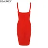 Beaukey Plus Size XL Summer Sukienka Kobiety seksowna gorąca różowa bandaż sukienka Vestido Ladie