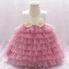 girl039sドレス夏の幼児バプテスマドレスドレスイブニングベビーガールの服ボウプリンセスパーティーレースケーキ2199619