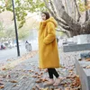 Luxury Faux Fur Coat Women Winter Fashion Fake Mink Loose Thick Warm Outerwear Hooded Long Artificial Overcoat 211220