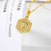 Designer colar de luxo jóias iniciais inglês alfabeto homens mulheres de aço inoxidável cor de ouro capital a-z Pingente festejam presente