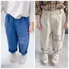 Spring Autumn girls casual 2 colors pants boys letters printed all-match trousers 1-6Y 210508