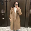 Woman Jacket Mujer Chaqueta Femme Veste Kobieta Kurtka Teddy Coat Faux Fur Manteau Long Drown Winter Giacca Donna Surchemise 210521