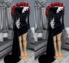 2022 Fall Winter Velvet Evening Cocktail Klänningar Party Med Tail High Neck Långärmad Applique Prom Special Occasion Dress Gowns Womens