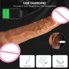 Massage 10 Frequency Telescopic Swing Dildo Vibrator Simulation Penis with Strong Suction Cup G-spot Stimulator Pussy Sex Toy for Couple