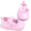 Primeiros Walkers Bebê Meninas Criança Sapata Pu Couro Soft Princesa Bowknot Flat Mary Jane Lace Prewalker Stwalker Stage Girl Standing Sapatos