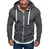 Heren Hoodies Sweatshirts Nibesser 2021 Rits Hoodie Mannen Mode Sweatshirt Effen Kleur Mens Hoody Comfortabel