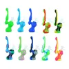 2021 NEW 4.8 Inch Silicone Smoke Pipes Sherlock Shape Portable Folding Water Hookah Pipe Bong With Cap Bowl Herb Cigarette Holder