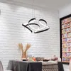Lampes suspendues Café Or Moderne LED Lumière Pour Salon Chambre À Manger Fleur Acrylique Lampe Suspendue Porte Éclairage Cuisine Suspension
