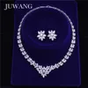 Juwang varumärke brud smycken uppsättningar för kvinna cubic zirconia bröllopsfest cz halsband örhänge nigerianska kostym smycken sätter h1022