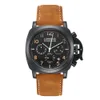 Mode heren horloges top luxe merk waterdicht sport polshorloge chronograaf quartz militair lederen relogio masculino 210329