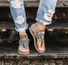 Summer Women Shoes 2022 Lato Duży rozmiar Leopard Sandal Kobiety antypoślizgowe Klapki Plażowe Sandały Płaski Romański Sandal