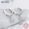 Luxe Solid 925 Sterling Argent Coeurs Étoiles Dangle Boucles d'oreilles Mode Jewerly pour les femmes Boucle d'oreille de mariage Cadeau 210707