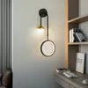 Lámpara de pared Led moderna, bola redonda, mesita de noche, fondo creativo, iluminación nórdica, candelabro de lujo para sala de estar, decoración para pasillo