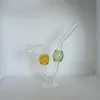 Tobacco Dry Herb Burning Tube 5 Colors Glass Oil Burner Handle Pipe With Stand Smoking Water Hand Nail Pipes