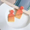 Gioielli pendenti pendenti grandi di colore arancione alba fatti a mano in argilla polimerica di moda per orecchini geometrici da donna Gioielli femminili