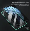 Protecteur d'écran lumineux en verre trempé à couverture complète pour iPhone 13 12 11 Pro Max verre Silicone bord souple nouveau