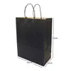 10 st mångsidiga Presentväskor med handtag Multi-Function High-end Black Paper Bags 6 Size Recycrable Environmental Protection Bag 211108