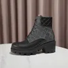 Botas de salto alto outono inverno salto grosso designer mulheres sapatos de couro macio deserto bota de couro real carta rendas até moda senhora saltos