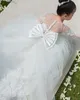 La robe de fille de fleur en dentelle arrondit la première robe de communion des enfants princesse tulle robe de mariage robe de mariage 2-14 ans 166p