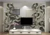 Fonds d'écran CJSIR Papier peint mural en relief Bijoux 3D Tulip TV Fond Mur Salon Chambre Décoration Décor