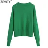 Zevity Women Shimpy Vネックソフトタッチカジュアルパープルニットセーター女性シックなベーシックロングスリーブプルオーバーブランドTOPS SW901 211018